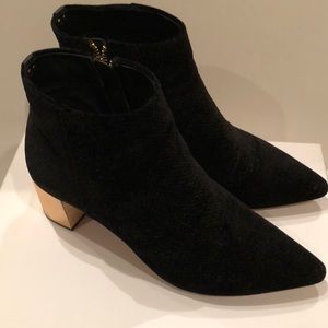 Velvet snake print Calvin Klein booties